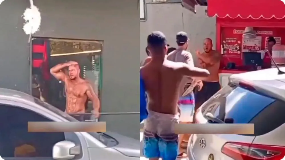 VÍDEO: Homem é agredido por moradores em posto de combustíveis após acusação de bater na mãe, em Pernambuco